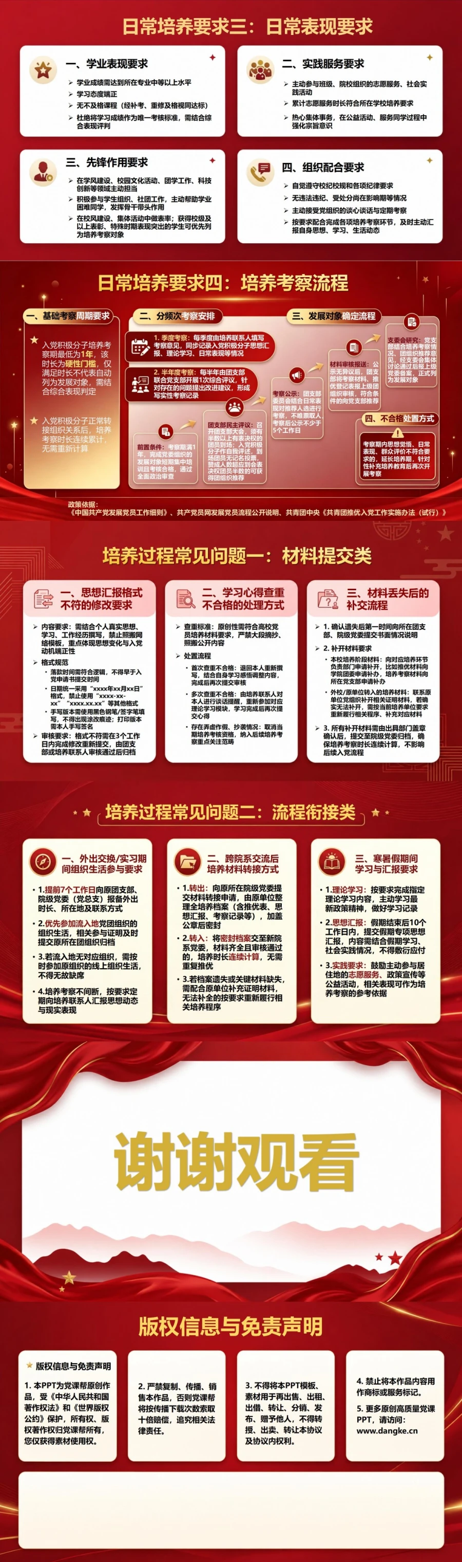 推优入党后续流程PPT：推荐通过后的个人培养任务｜课件+讲稿内容预览2