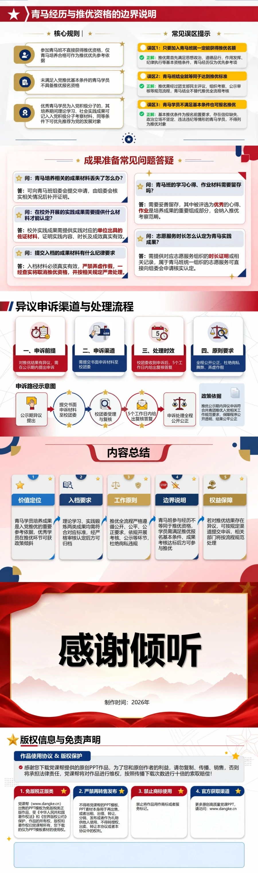 校青马班入党推优流程PPT：青马学员培养成果运用｜课件+讲稿内容预览2