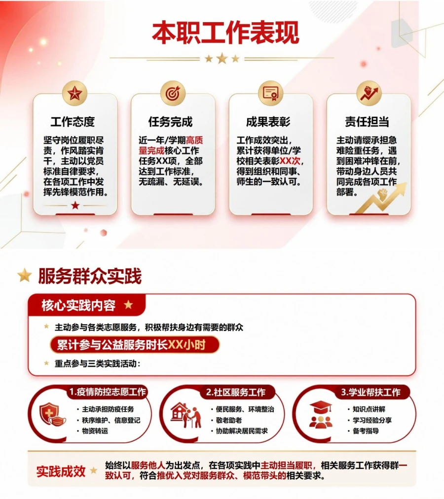 推优入党自我介绍流程PPT：候选人培养表现陈述｜课件+讲稿内容预览1