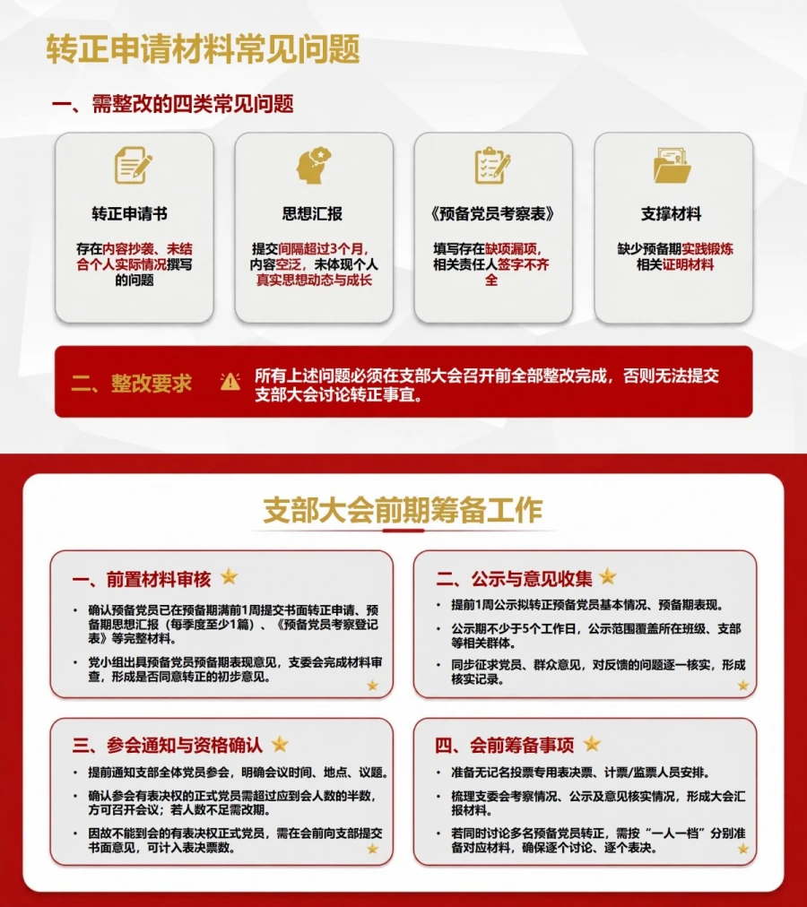 大学生入党转正流程PPT：完成预备期考察申请正式转正｜课件+讲稿内容预览1