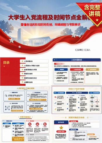 大学生入党流程及时间PPT：看懂各培养阶段的时间衔接｜课件+讲稿