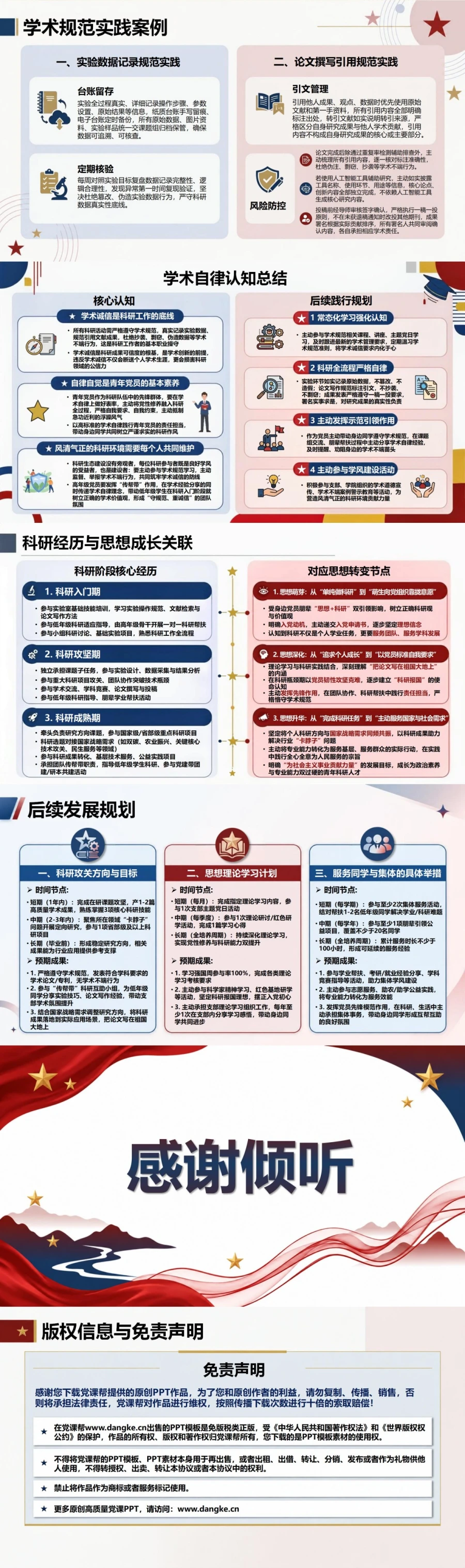研究生入党自我介绍PPT：科研成长与学术自律｜课件+讲稿内容预览2