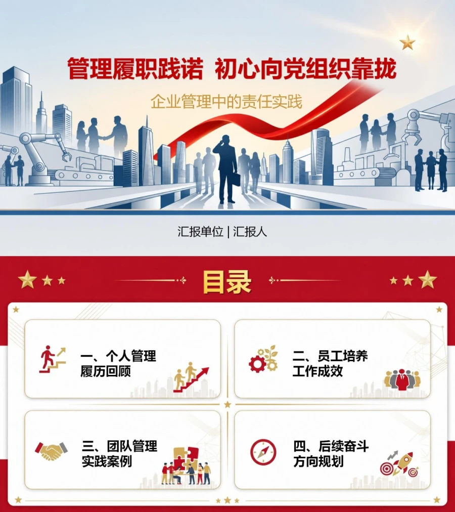 企业领导入党自我介绍PPT：企业管理中的责任实践｜课件+讲稿封面图1