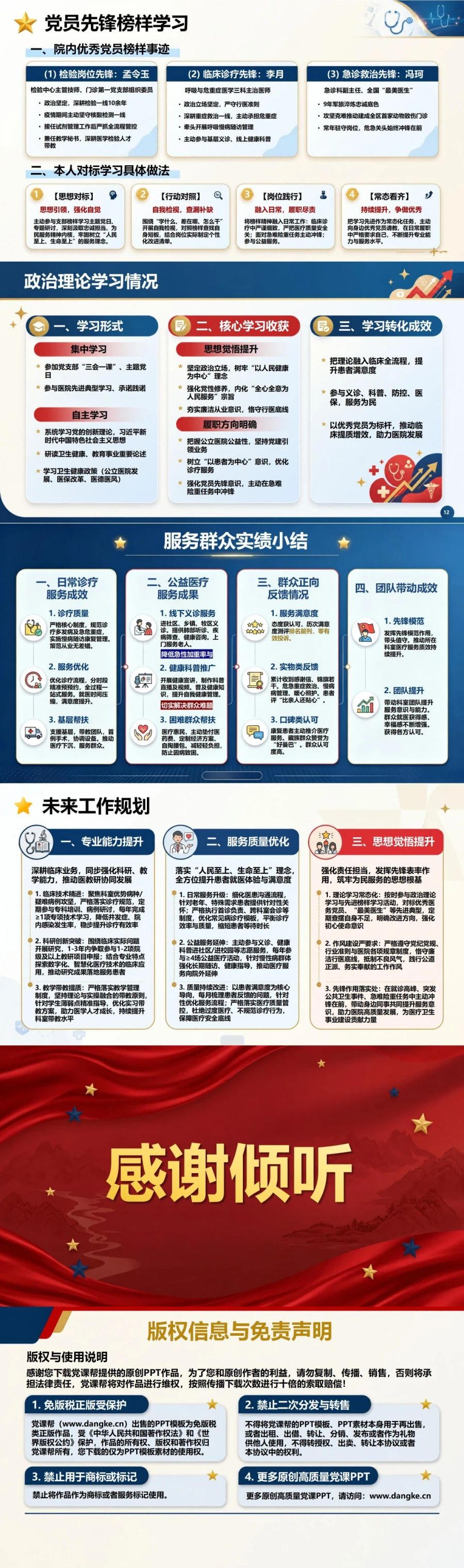 医生入党自我介绍PPT：临床服务中的职业成长｜课件+讲稿内容预览2