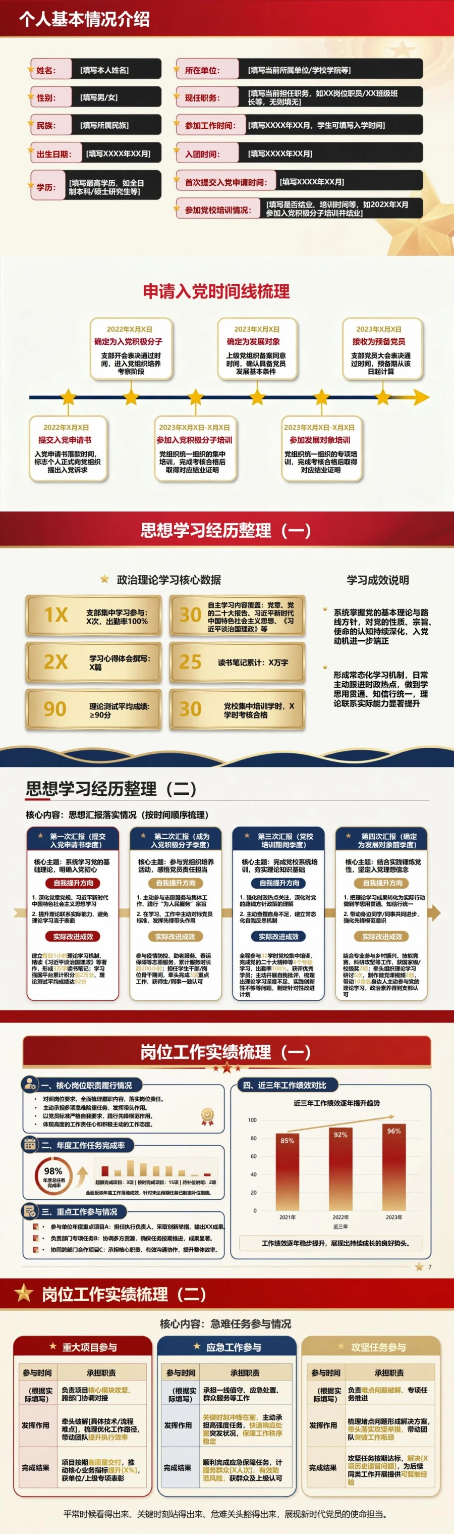 入党申请答辩材料PPT：把个人经历整理成答辩依据｜课件+讲稿封面图2