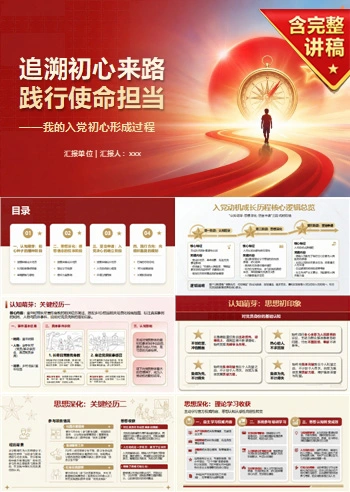 入党申请答辩入党动机PPT：我的入党初心形成过程｜课件+讲稿