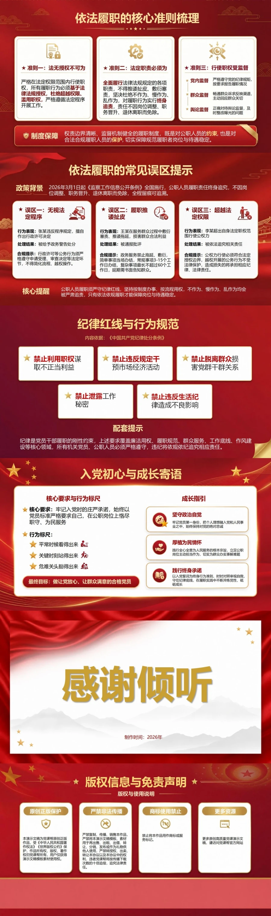 机关入党宣誓仪式PPT：公职身份与为民履职要求｜课件+讲稿内容预览2