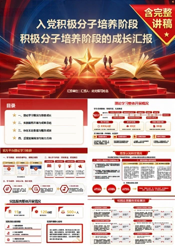 大学生入党积极分子答辩PPT:积极分子培养阶段的成长汇报|课件+讲稿