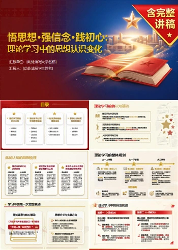 大学生入党答辩思想认识PPT：理论学习中的思想认识变化｜课件+讲稿