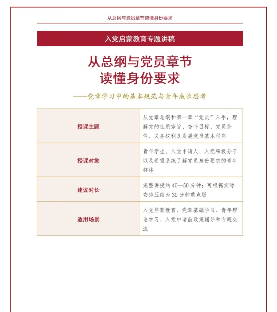 入党启蒙教育阅读党章PPT：用总纲和党员章节读懂身份要求｜课件+讲稿讲稿预览1