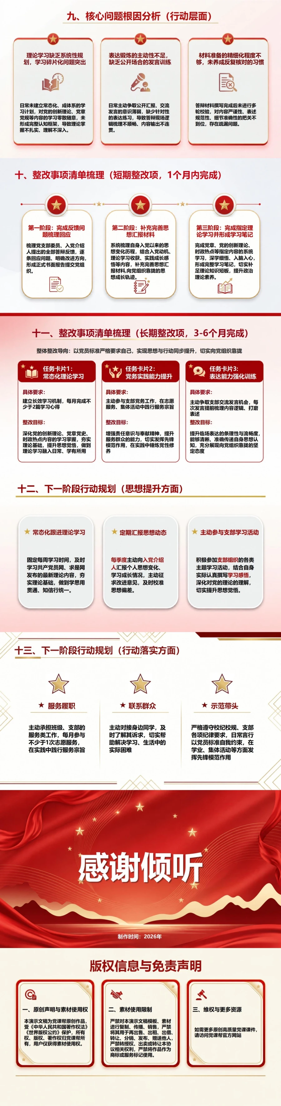 大学生入党答辩复盘PPT：答辩结果的个人复盘｜课件+讲稿内容预览2