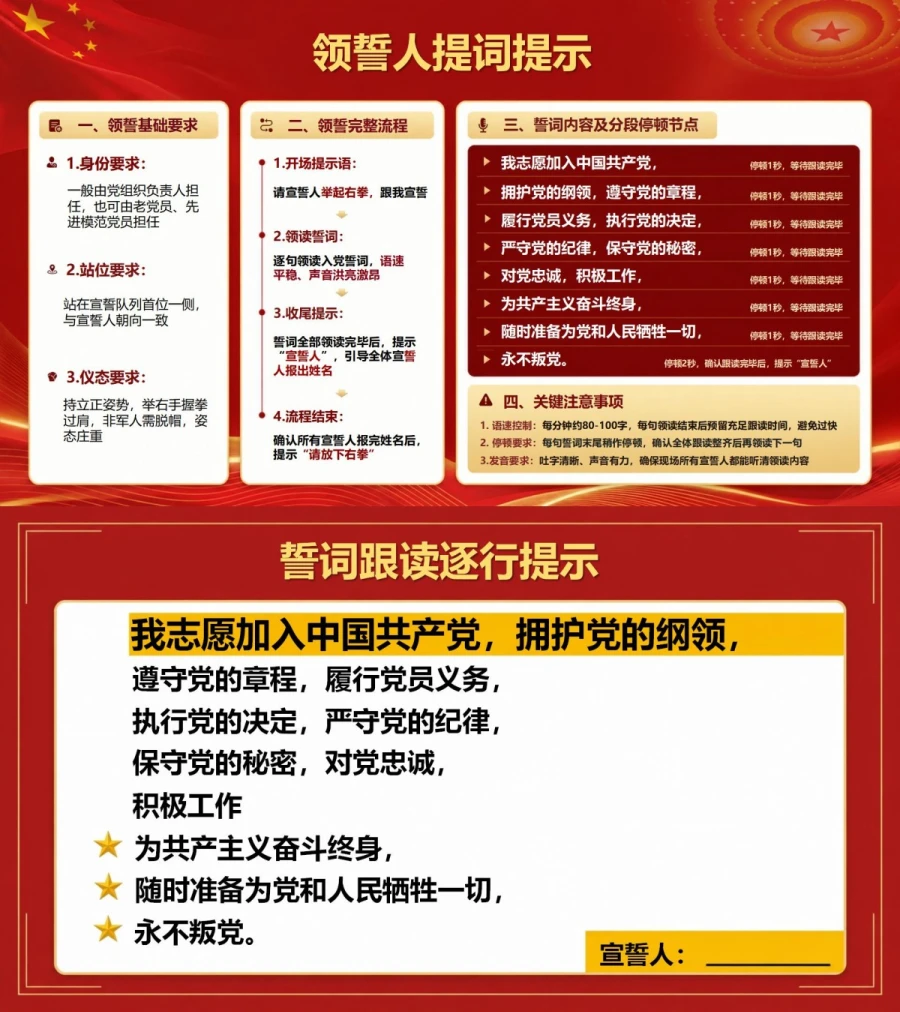 集中入党宣誓仪式PPT：多人列队与集体姓名报告｜课件+讲稿内容预览1