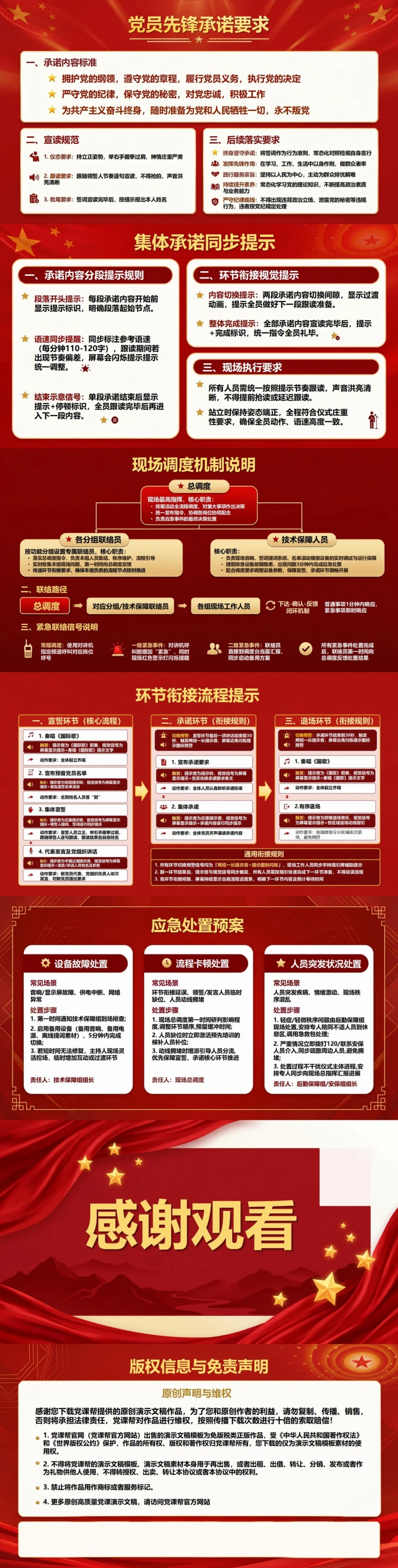 集中入党宣誓仪式PPT：多人列队与集体姓名报告｜课件+讲稿内容预览2