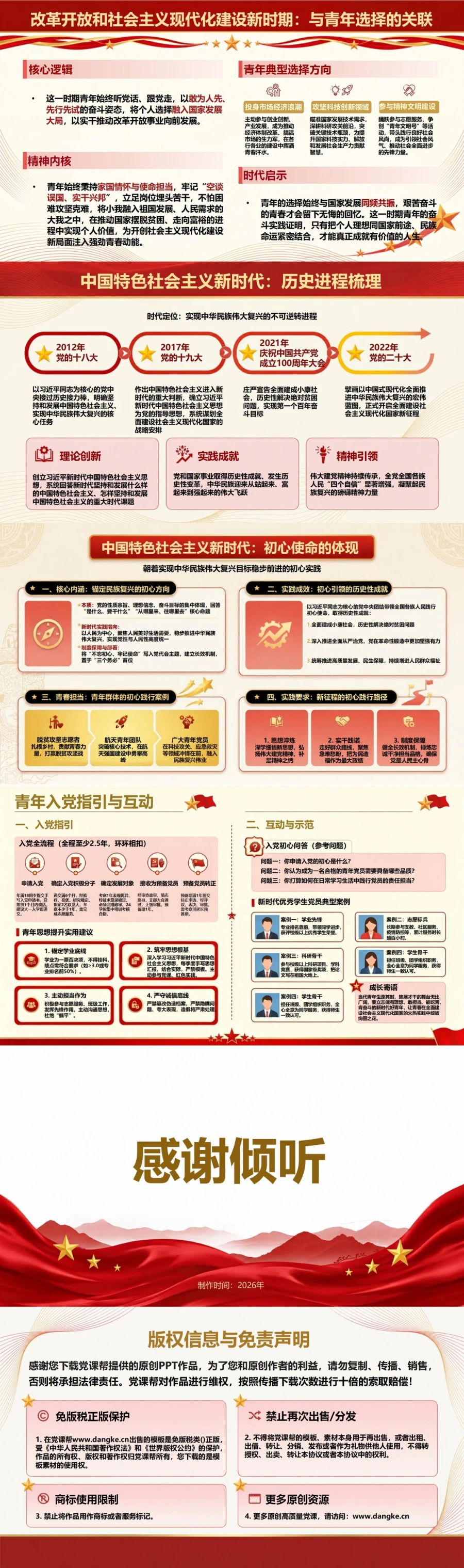 入党启蒙教育党史PPT：四个历史阶段中的初心传承｜课件+讲稿内容预览2