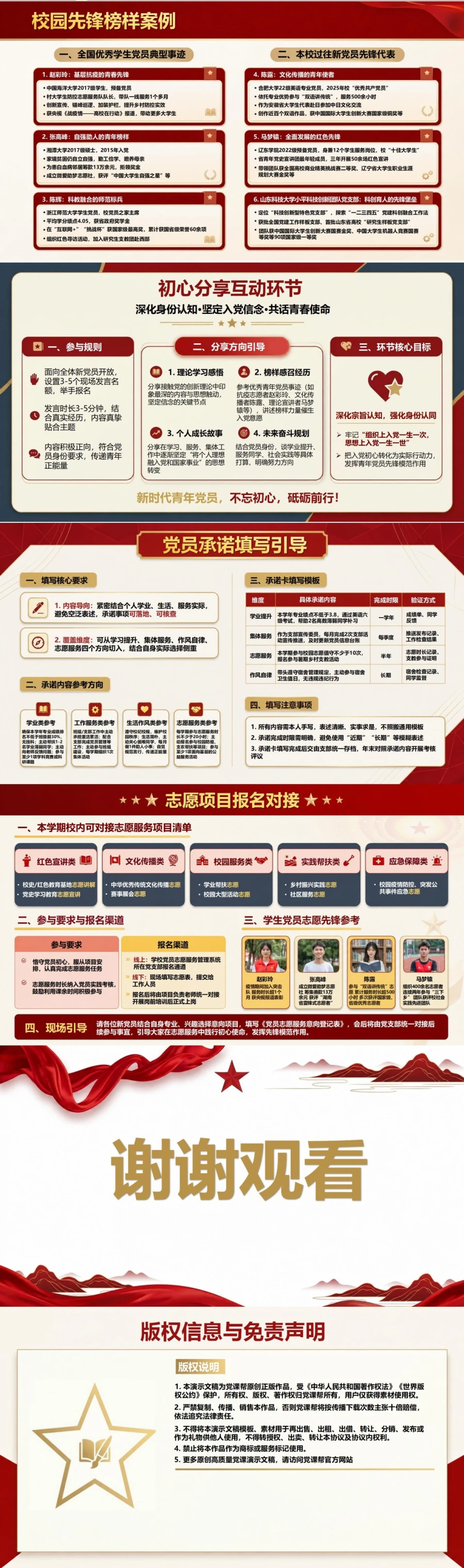 大学生入党宣誓仪式PPT：校园新党员的身份转变教育｜课件+讲稿内容预览2