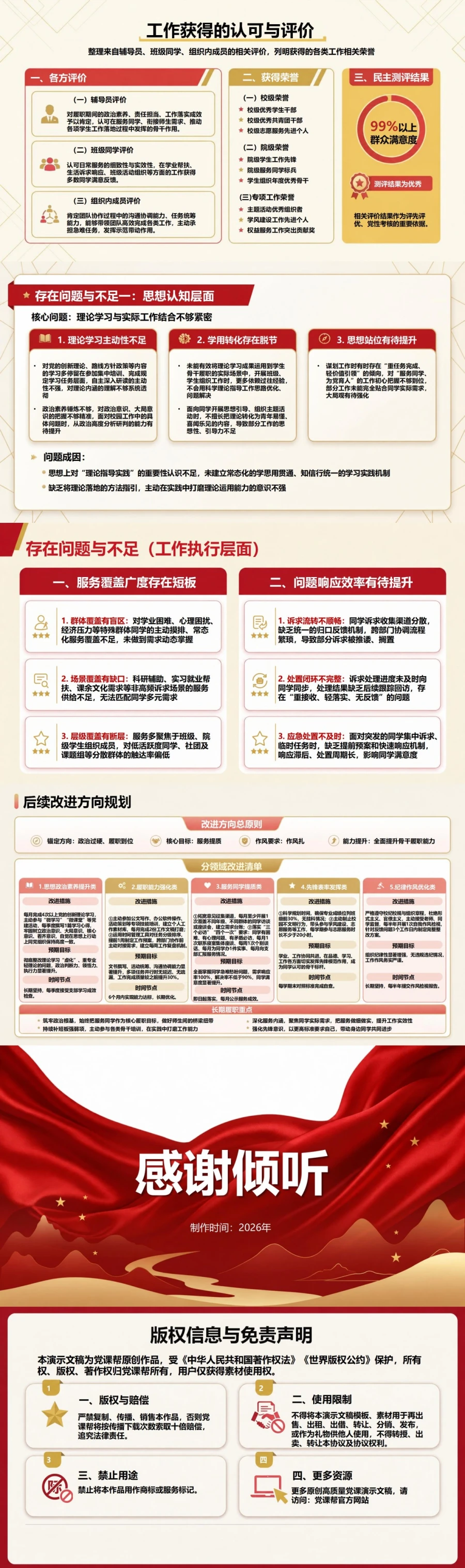 大学生入党述责答辩PPT：学生骨干履责情况现场陈述｜课件+讲稿内容预览2