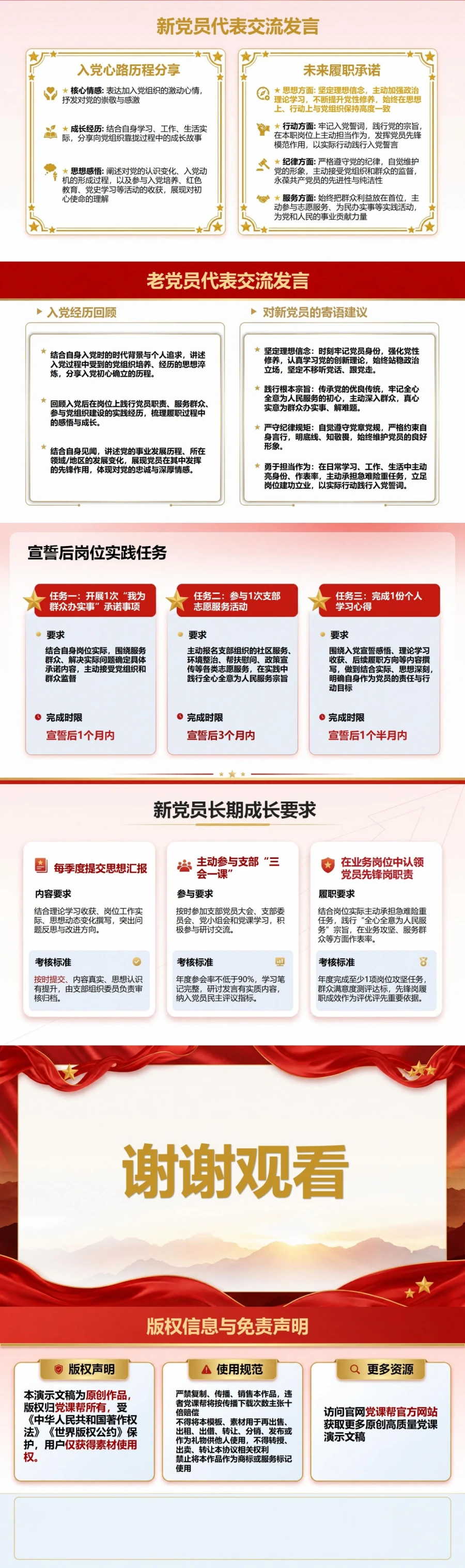 主题党日入党宣誓仪式PPT：新党员宣誓与会后教育衔接｜课件+讲稿内容预览2