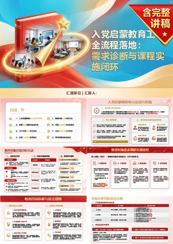 如何开展入党启蒙教育PPT：需求诊断与课程实施闭环｜课件+讲稿