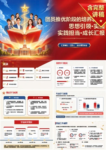 大学生入党推优答辩PPT:团员推优阶段的培养表现|课件+讲稿