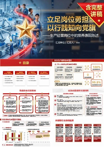 企业入党积极分子答辩PPT：生产经营岗位中的培养表现陈述｜课件+讲稿