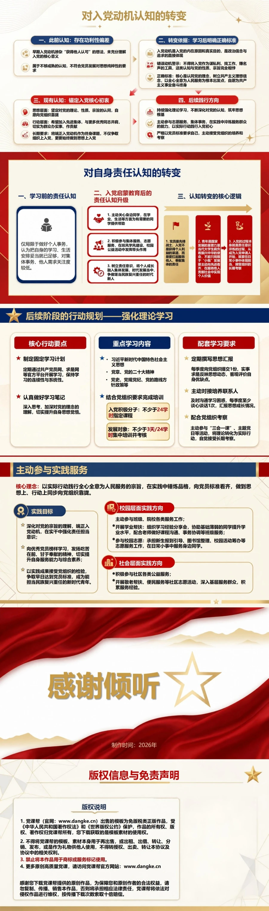 入党启蒙教育心得PPT：一名学员的三次认识转变｜课件+讲稿内容预览2