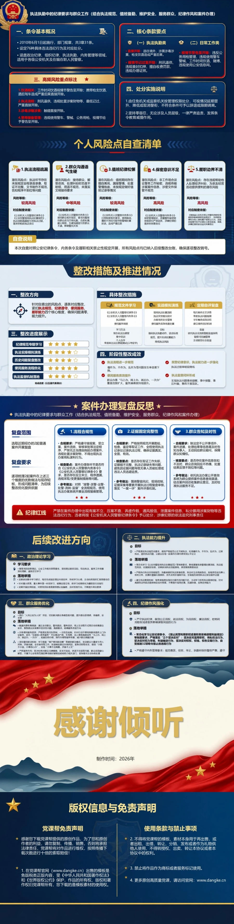 公安民警入党思想汇报PPT：执法执勤中的纪律要求与群众工作｜课件+讲稿内容预览2