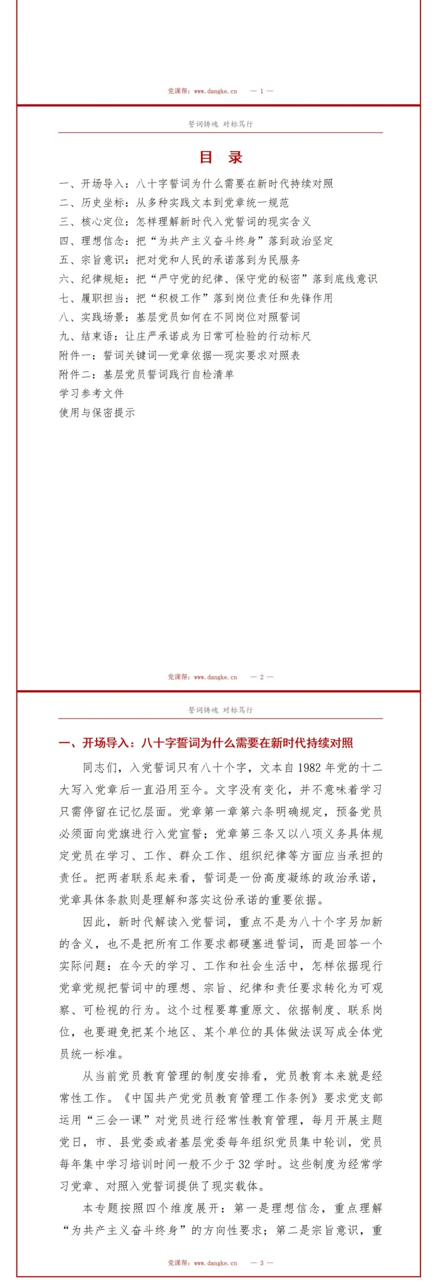 入党誓词的新时代解读PPT：对照新时代党员要求说明现实含义｜课件+讲稿讲稿预览2