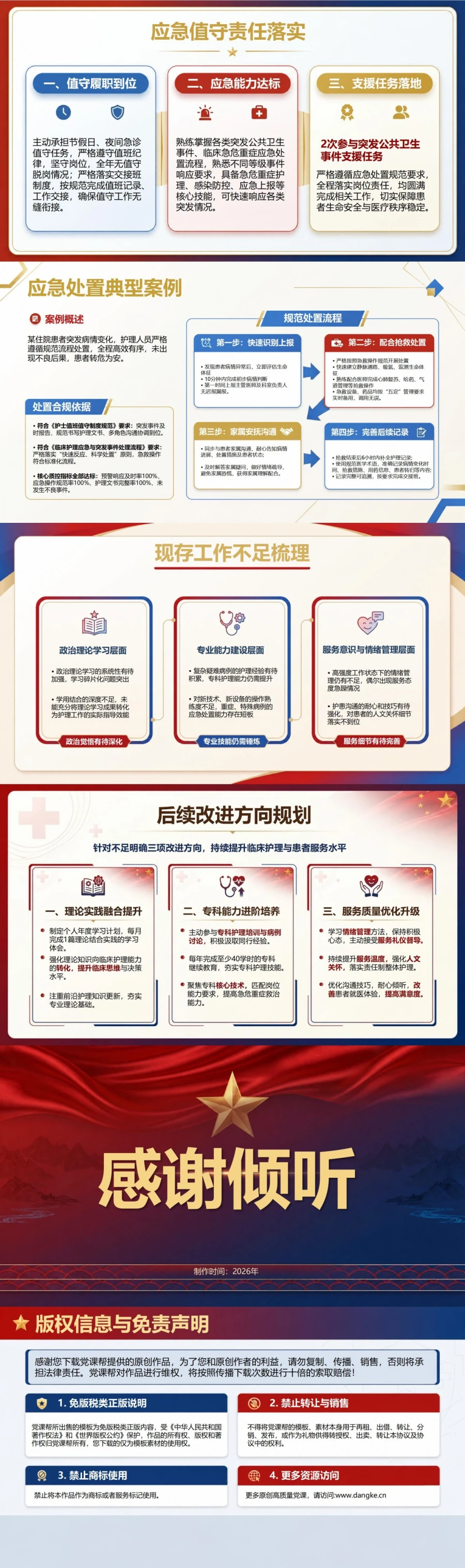 护士入党思想汇报PPT：临床护理中的职业责任与患者服务｜课件+讲稿内容预览2