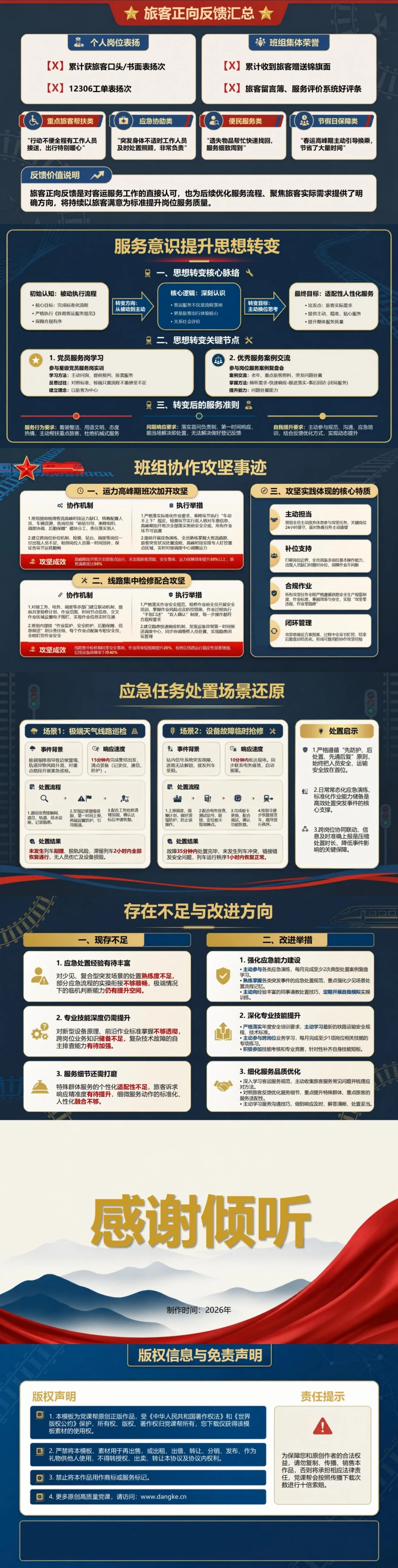 铁路职工入党思想汇报PPT：运输一线的安全责任与岗位担当｜课件+讲稿内容预览2