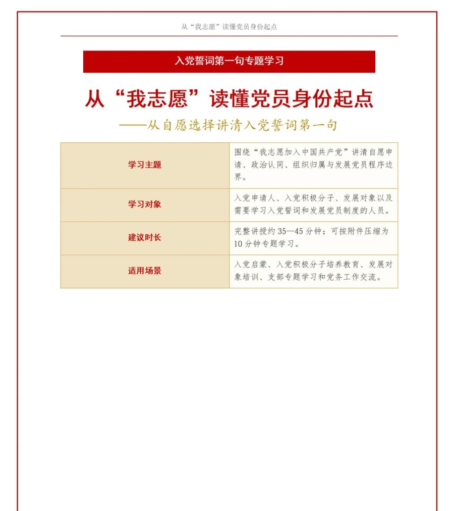 入党誓词第一句解读PPT：从自愿选择讲清党员身份起点｜课件+讲稿讲稿预览1