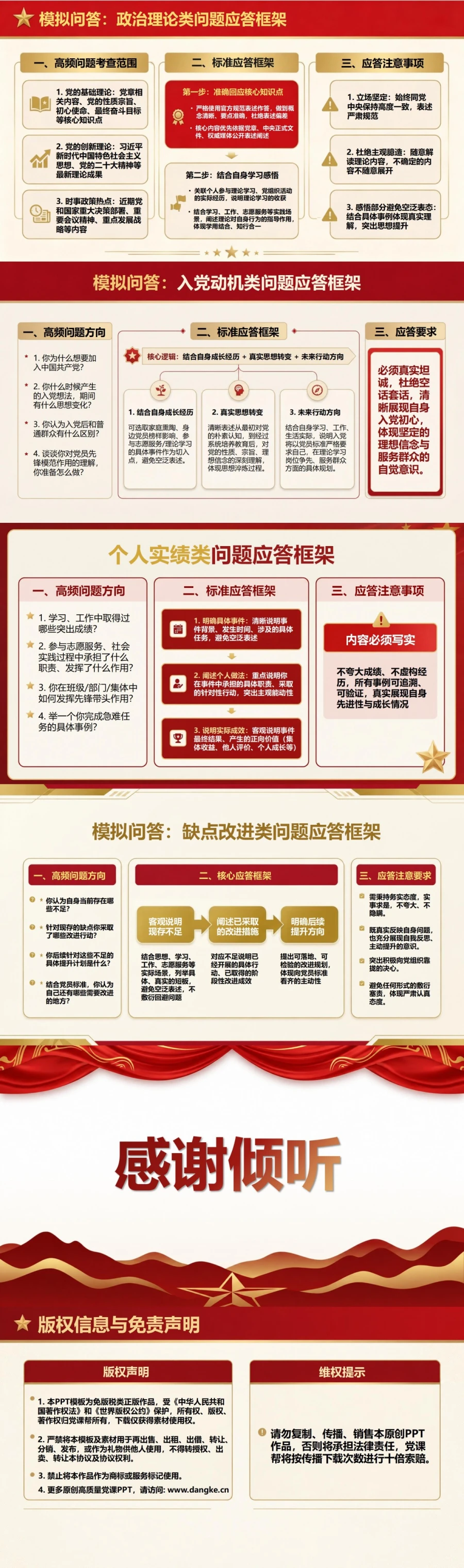 入党积极分子答辩准备PPT：材料核验与模拟问答的完整准备｜课件+讲稿内容预览2