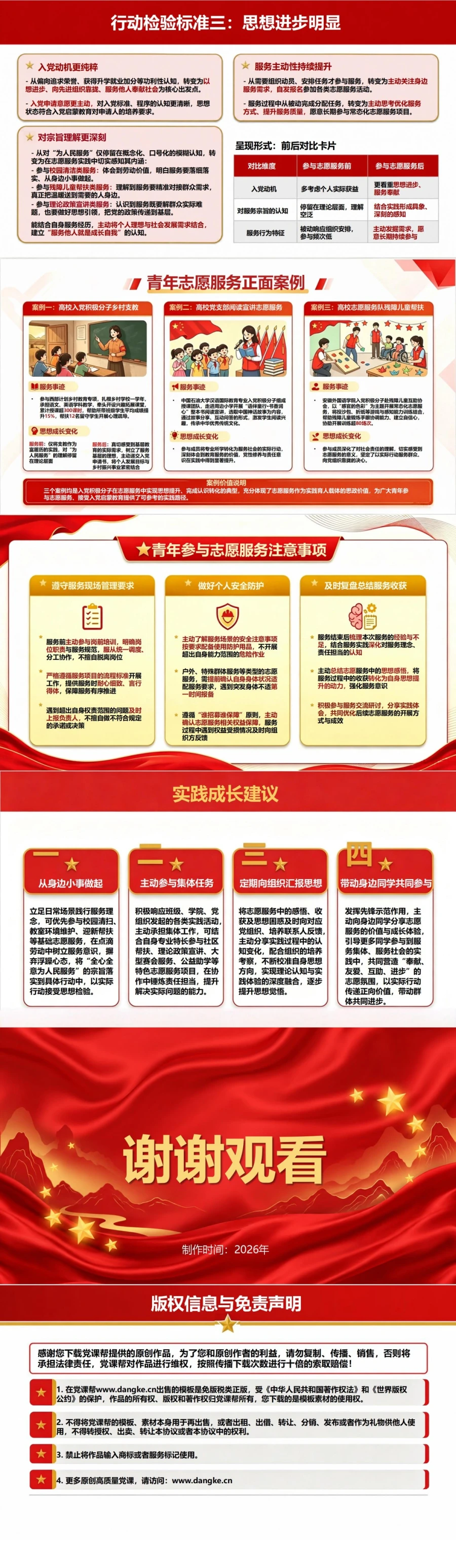 入党启蒙教育实践PPT：志愿服务中的认识转化与行动检验｜课件+讲稿内容预览2