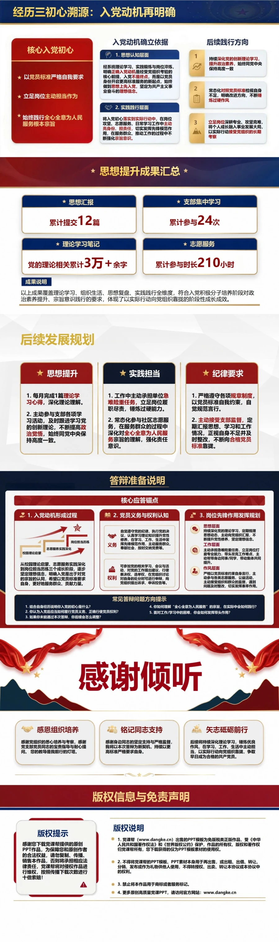 入党积极分子答辩自我介绍PPT：用三段成长经历完成答辩开场｜课件+讲稿内容预览2