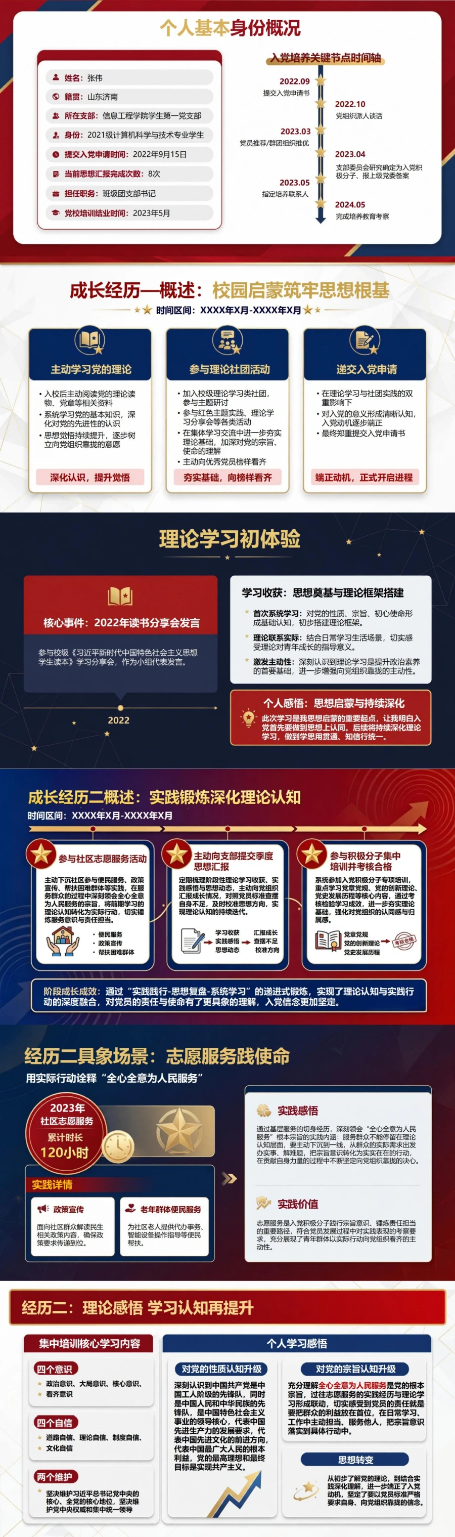 入党积极分子答辩自我介绍PPT：用三段成长经历完成答辩开场｜课件+讲稿封面图2