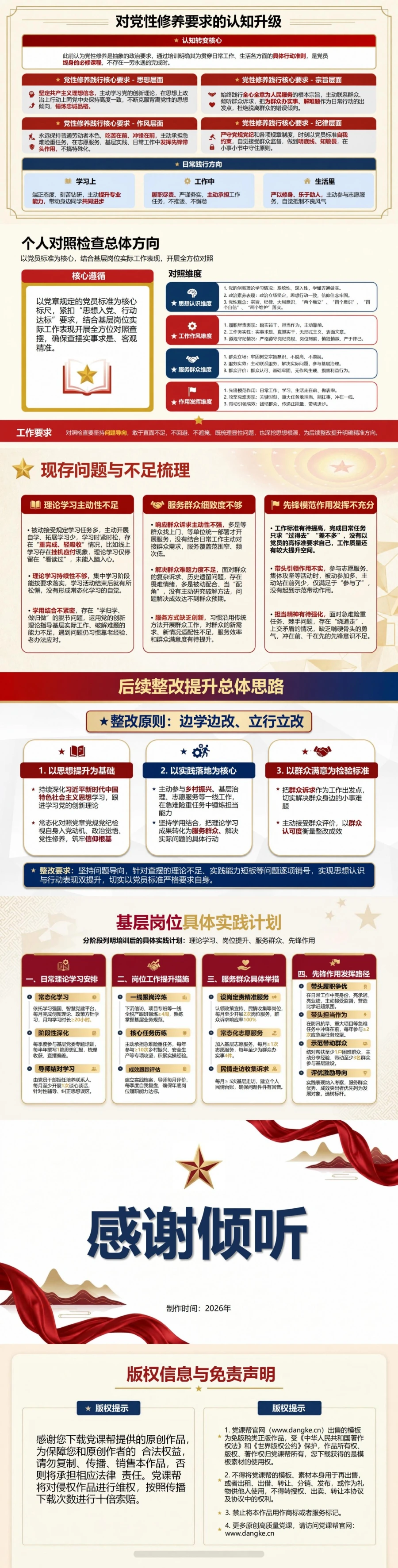 入党培训思想汇报PPT：从课程学习提炼思想认识和实践计划｜课件+讲稿内容预览2