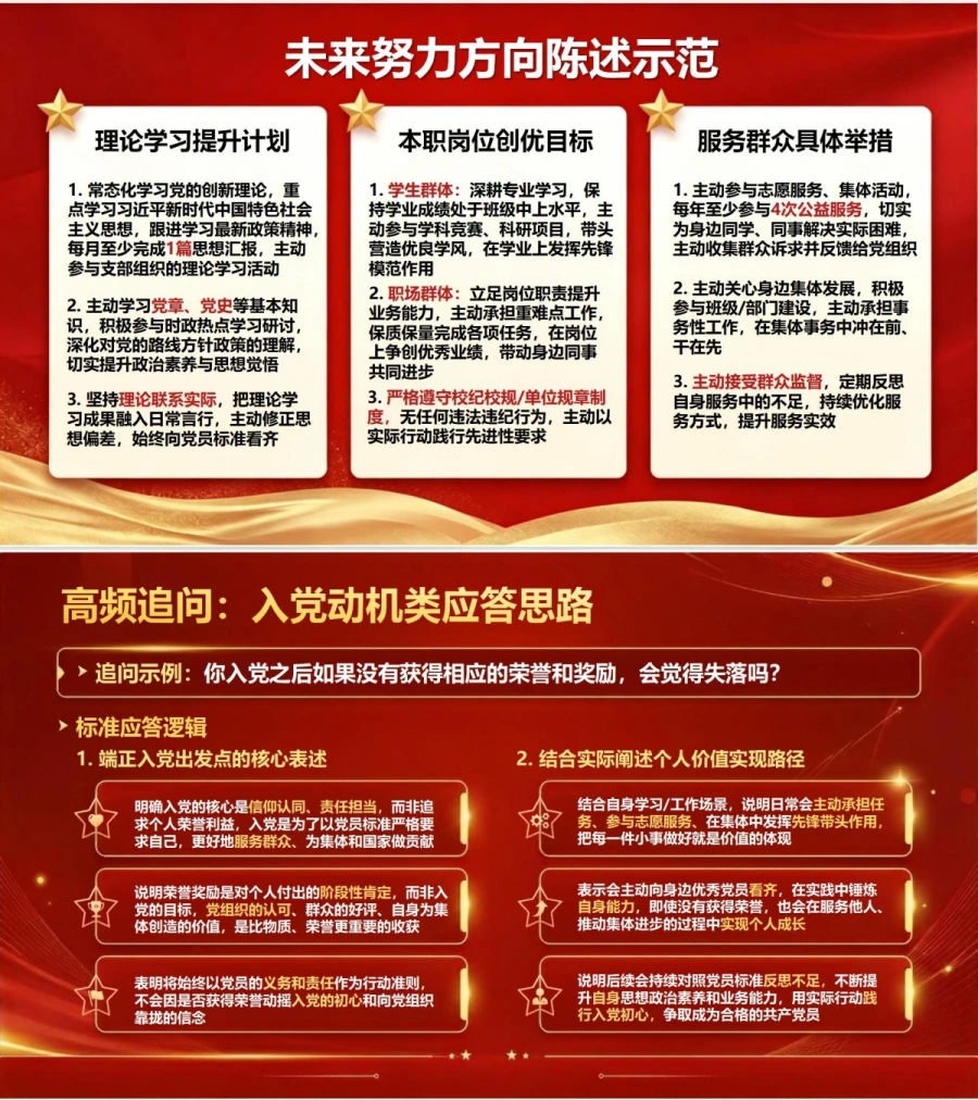 入党积极分子答辩案例PPT：从材料陈述到追问回应的完整案例｜课件+讲稿内容预览1