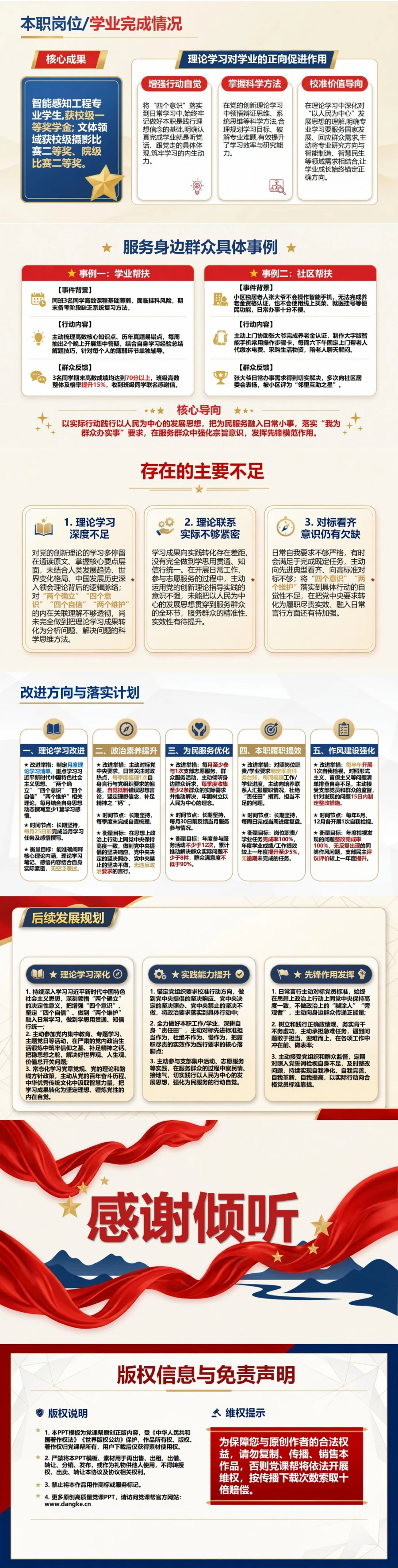 入党积极分子答辩演讲PPT：按培养记录讲清思想进步和现实表现｜课件+讲稿内容预览2