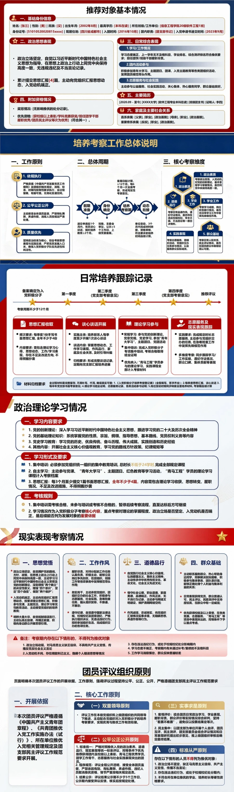 团支部入党推优答辩PPT：用团员评议证据说明推荐依据｜课件+讲稿封面图2