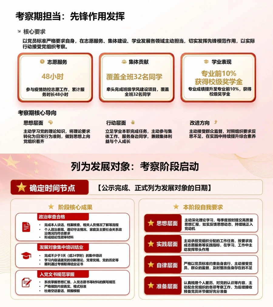 入党推优答辩个人陈述PPT：沿培养时间线完成个人成长陈述｜课件+讲稿内容预览1