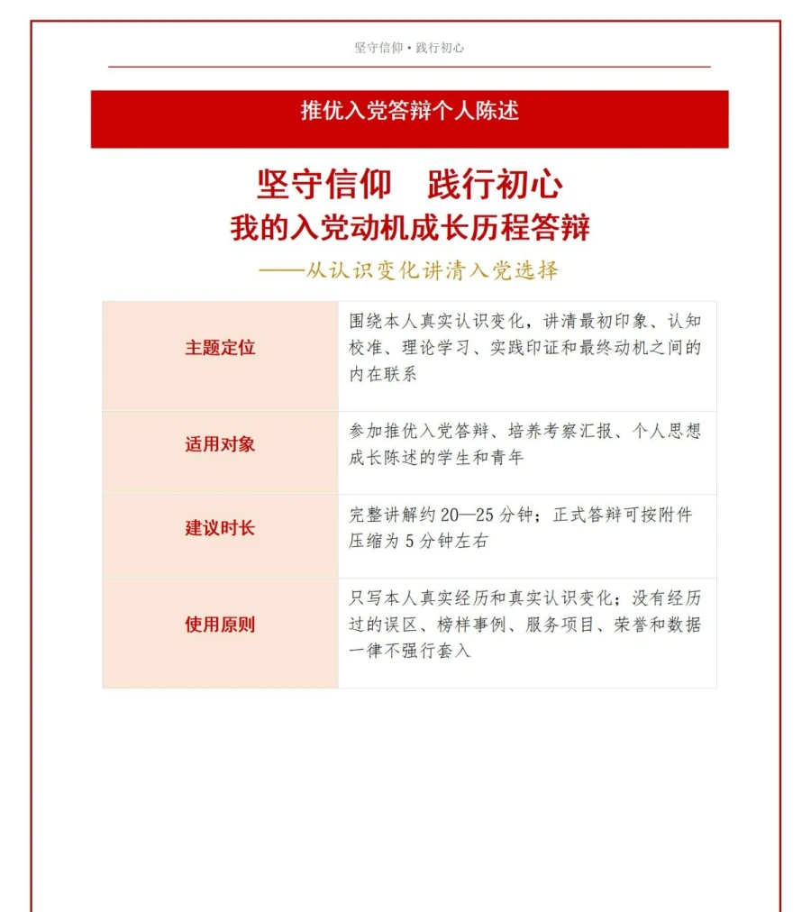 入党推优答辩入党动机PPT：从认识变化讲清政治选择｜课件+讲稿讲稿预览1