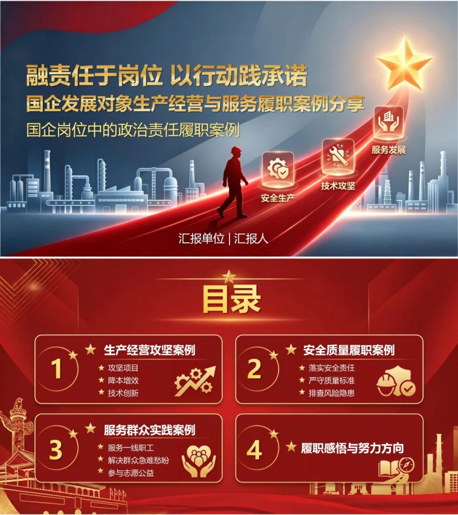 国企入党发展对象培训PPT：国企岗位中的政治责任履职案例｜课件+讲稿封面图1