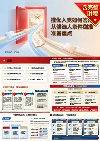 推优入党如何答辩PPT：从候选人条件倒推准备重点｜课件+讲稿