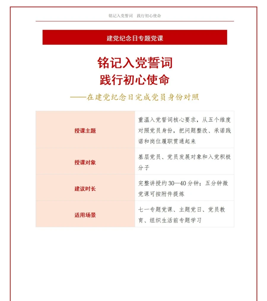 七一入党誓词解读PPT：在建党纪念日完成党员身份对照｜课件＋讲稿讲稿预览1