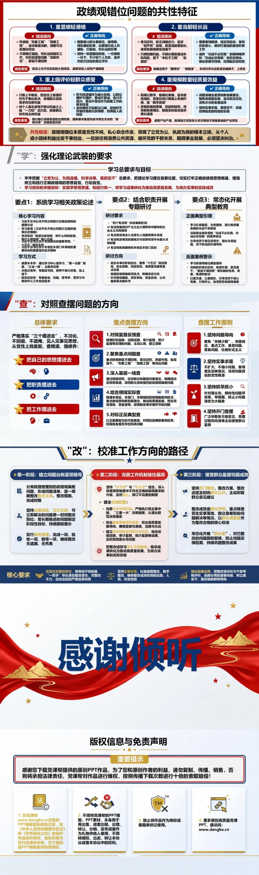 政绩观专题研讨PPT：在学查改中校准干事创业坐标｜课件+讲稿内容预览2