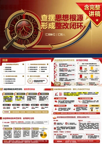政绩观存在的问题及整改措施PPT：查摆思想根源形成整改闭环｜课件+讲稿