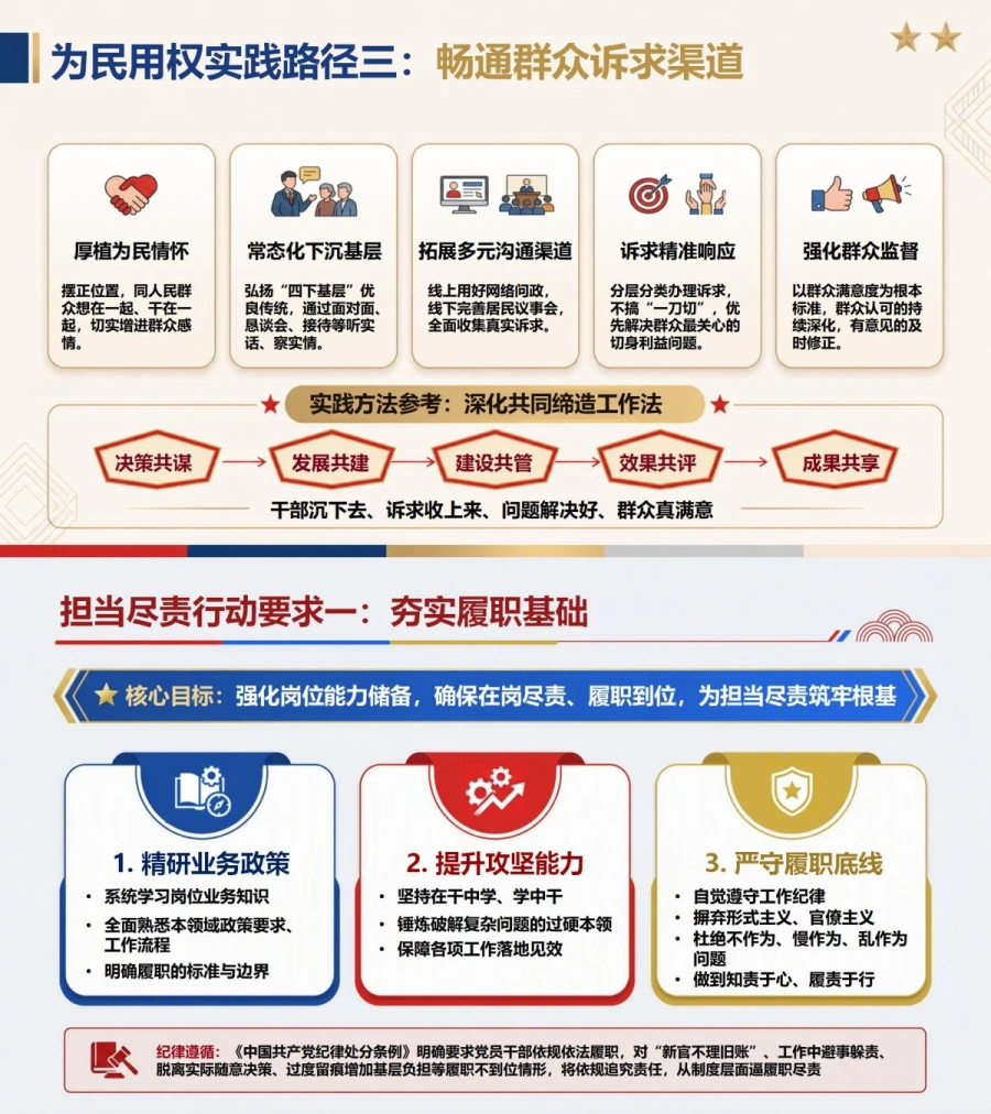 权力观政绩观PPT：为民用权担当尽责创造实绩｜课件+讲稿内容预览1