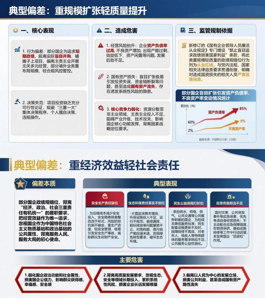 国企正确政绩观PPT：统筹发展质量效益和长远责任｜课件+讲稿内容预览1