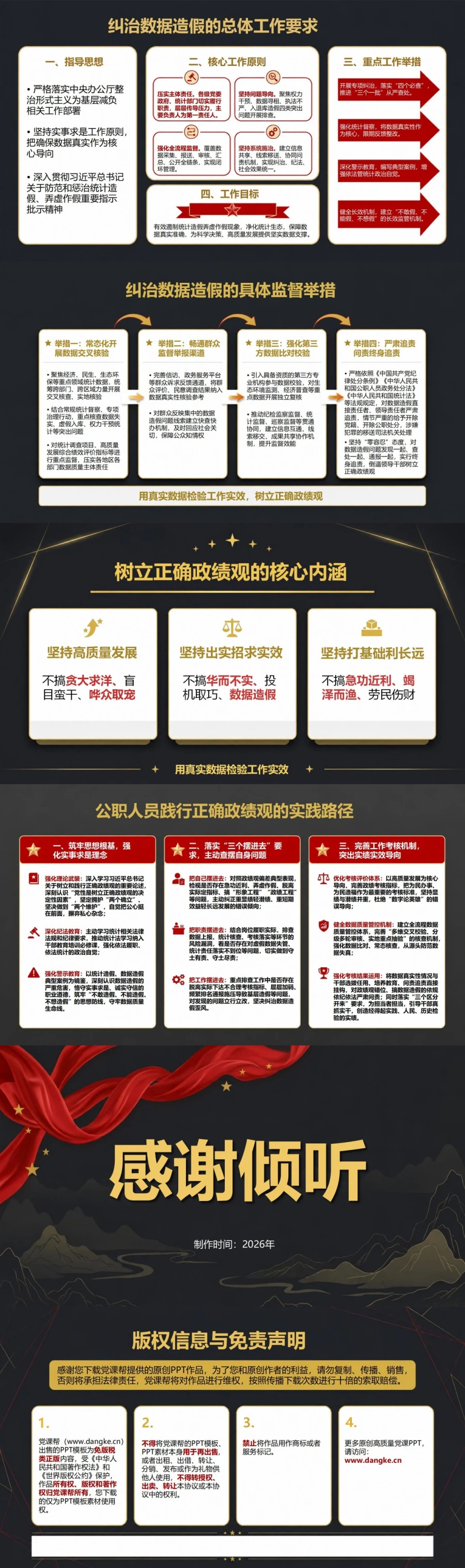 政绩观数据造假警示PPT：用真实数据检验工作实效｜课件+讲稿内容预览2