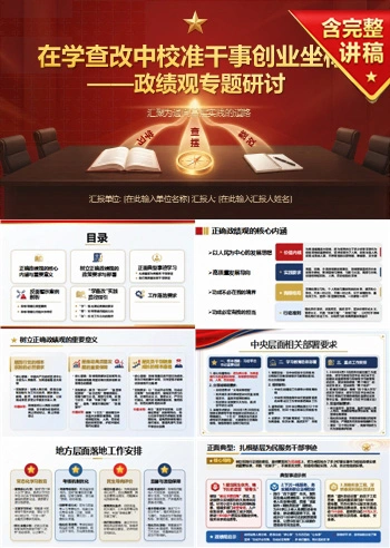 政绩观专题研讨PPT：在学查改中校准干事创业坐标｜课件+讲稿