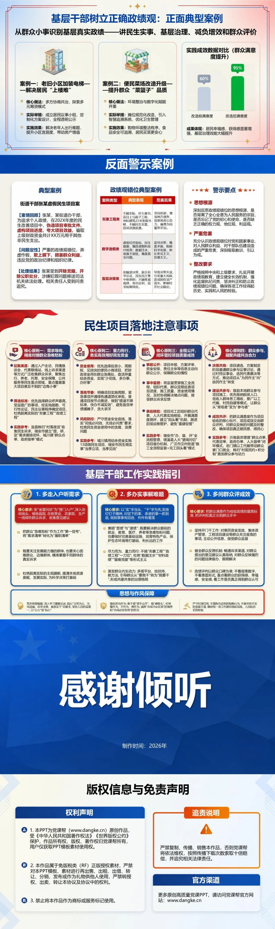 基层干部树立正确政绩观PPT：从群众小事识别基层真实政绩｜课件+讲稿内容预览2